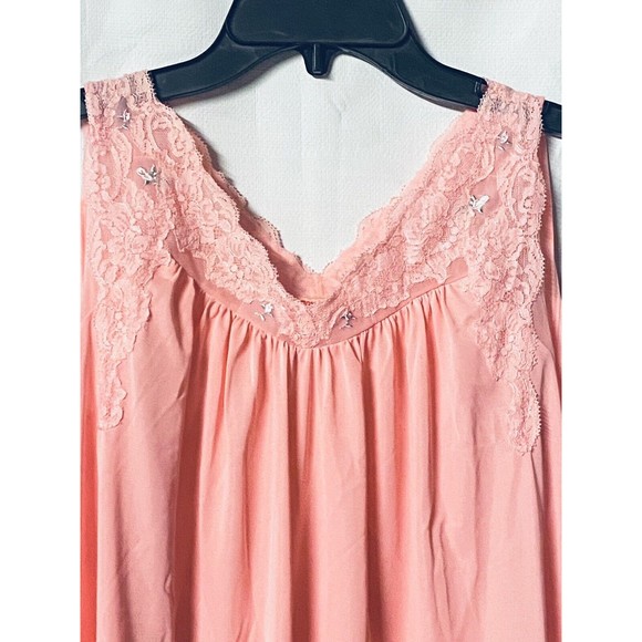 Vintage Shadowline Two Piece Gown and Button Up Robe Set Lace & Embroidery Small - Picture 4 of 14